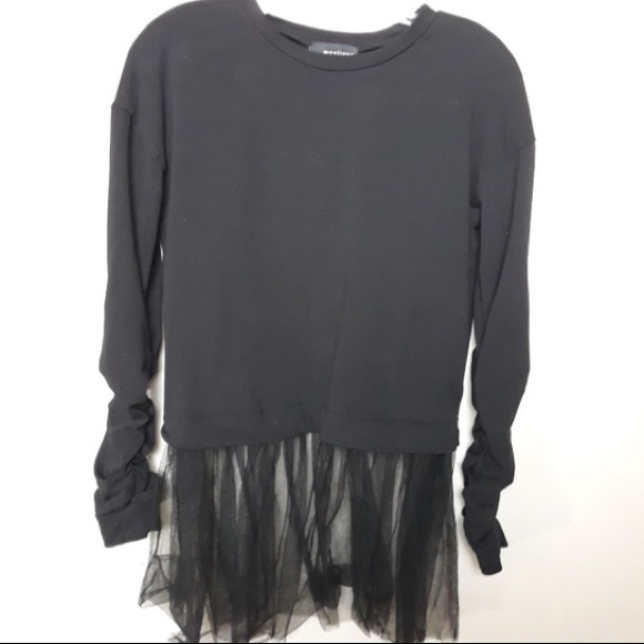 Anthropologie Moelleux Tulle Hem Top Black Small - Picture 6 of 6